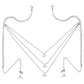 (Draping Back) Flower Crystals (Silver) Rhinestone Dress Straps