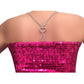 (Draping Back) Heart Crystals (Silver) Rhinestone Dress Straps