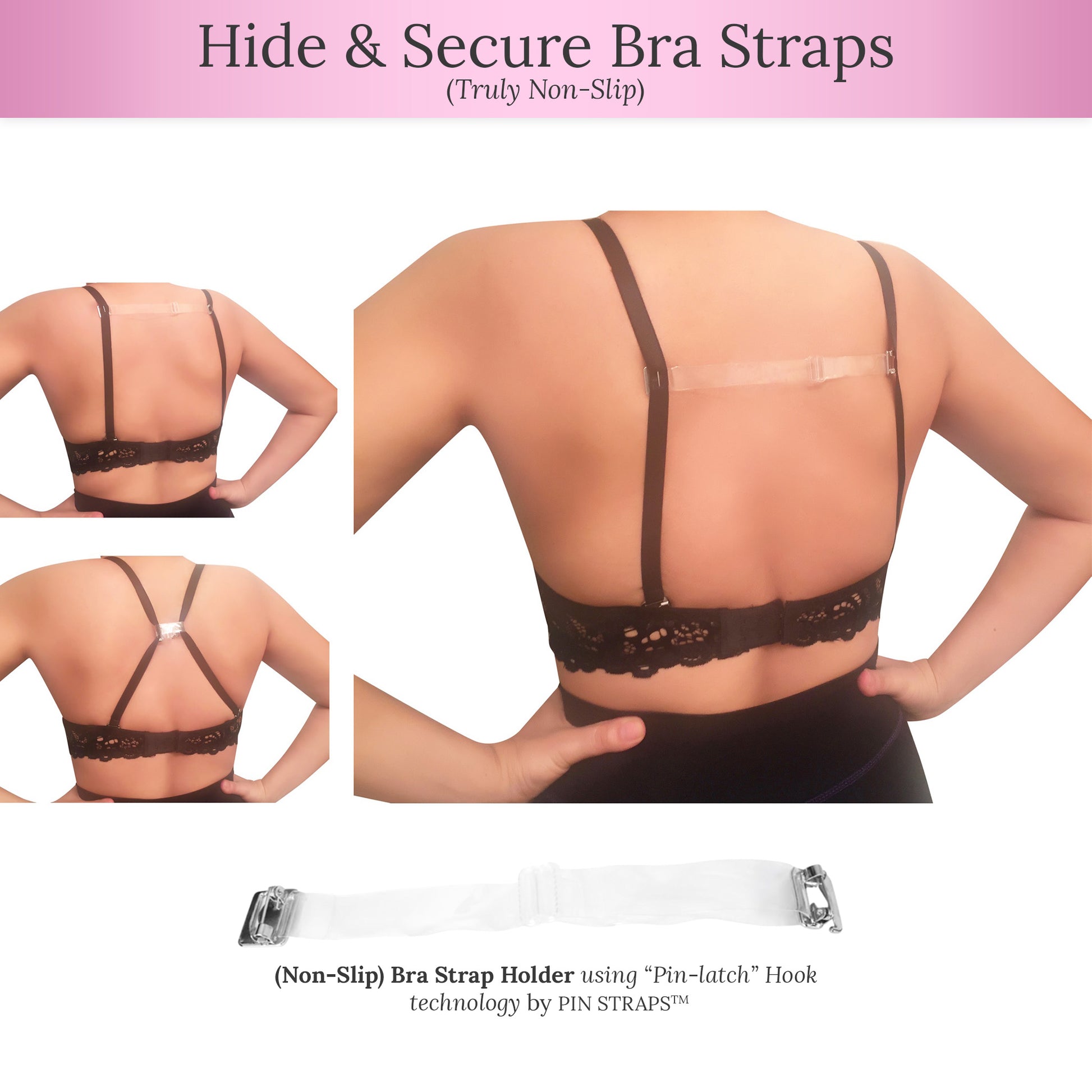 6 Pack Include Anti-Slip 3 Bra Straps Elastic Adjustable Bra Strap Holder  and 3 Bra Clips
