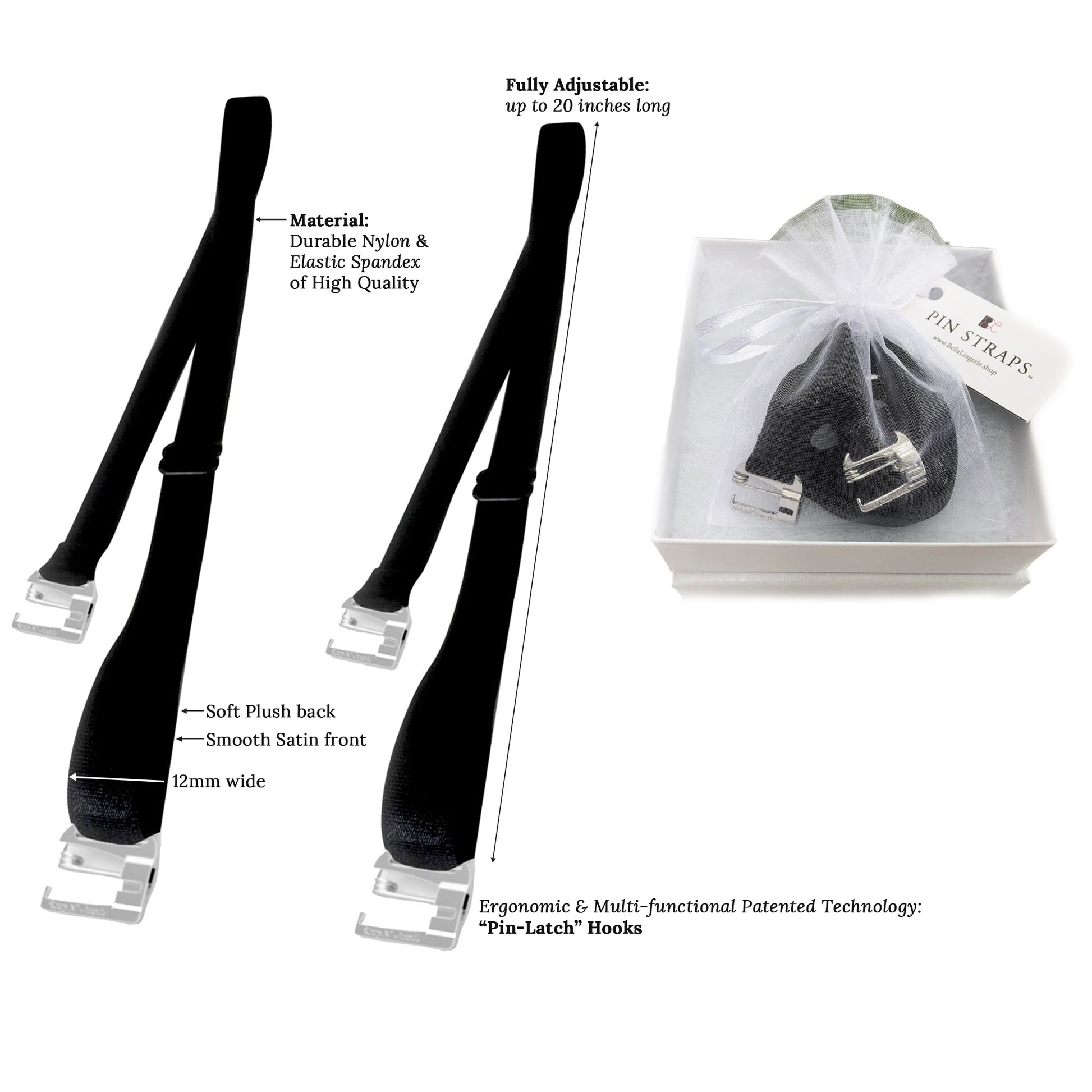 Women's adjustable Transparent Bra Streps (pack of 2 pairs)