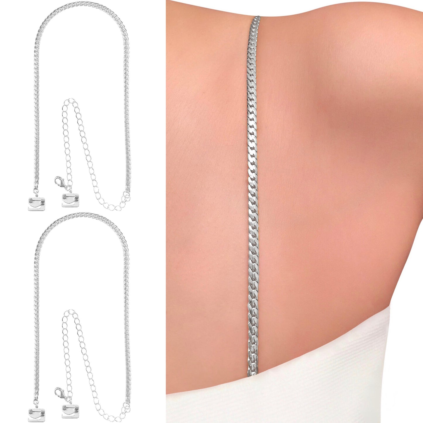 Chain (Silver) Bra Dress Straps