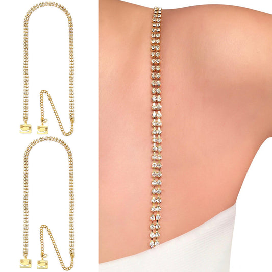 Double Row (Gold) Rhinestone Dress Straps