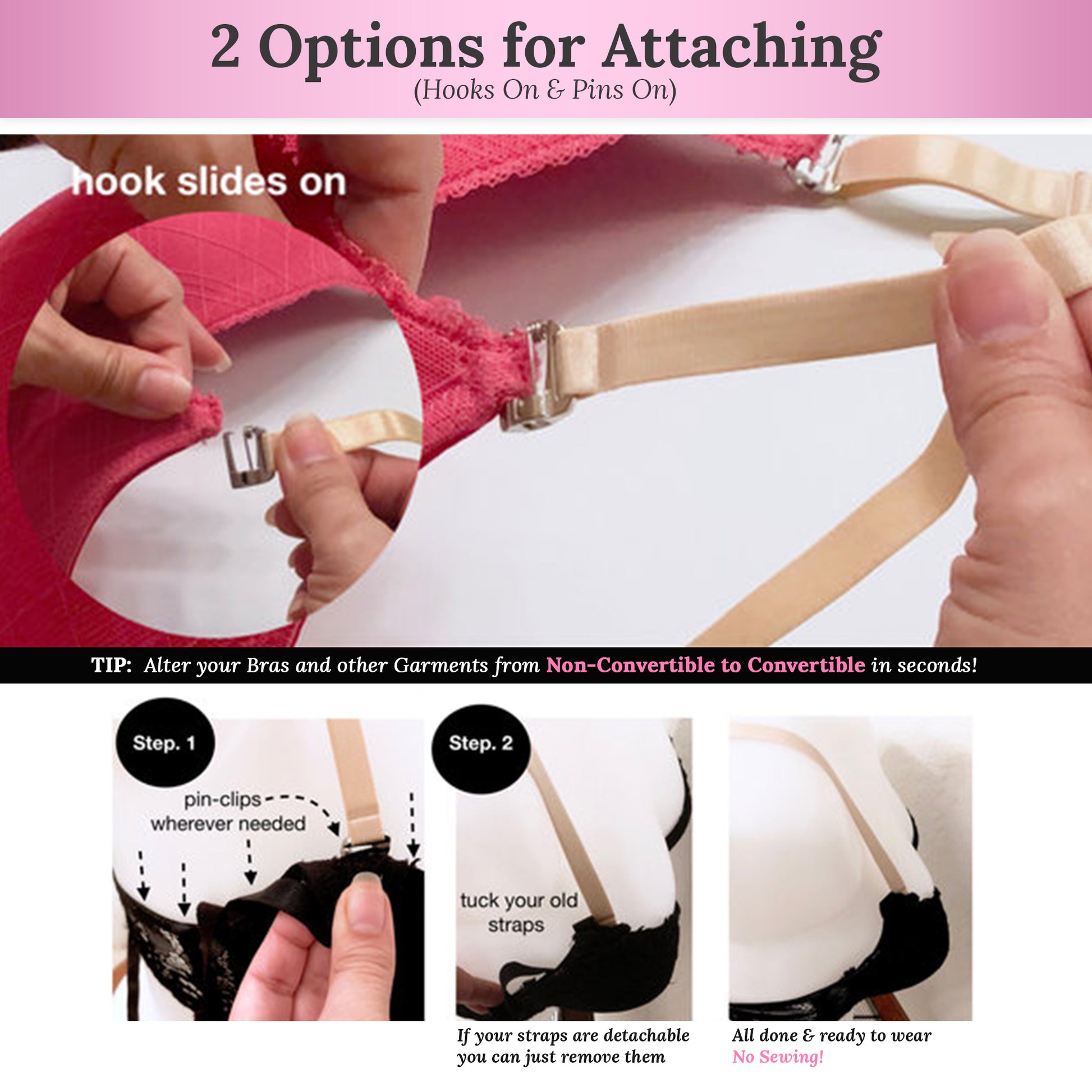 (No-Slip) Replacement Bra Straps (Nude) | by Pin Straps