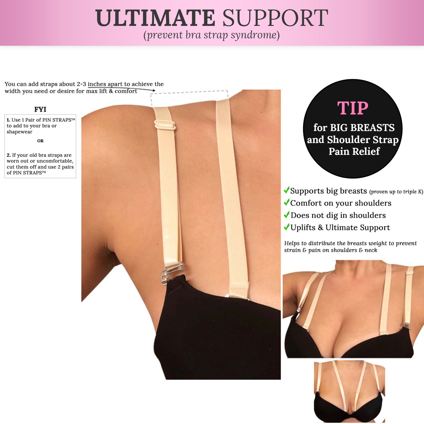 No Slip) Halter Straps for Bras, Swimsuits, Dresses 