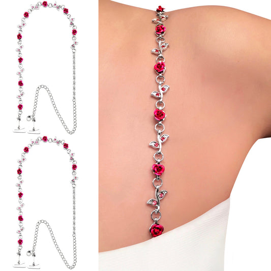 Roses Crystals (Red) Rhinestone Dress Straps