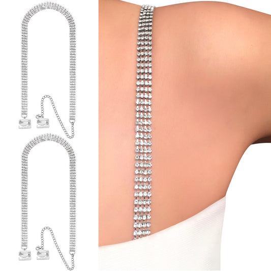 Four Row (Silver) Rhinestone Dress Straps